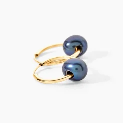 Boucles D'oreilles Puces Suraya Or Jaune Perle De Culture