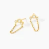 Boucles D'Oreilles Puces Sheima Acier Jaune Cristal