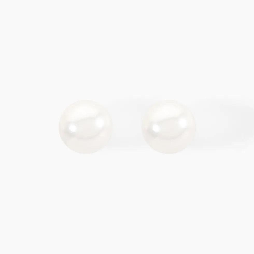 Boucles D'oreilles Puces Suki Or Jaune Perle De Culture