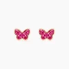 Boucles D'oreilles Puces Sulivia Papillon Or Jaune