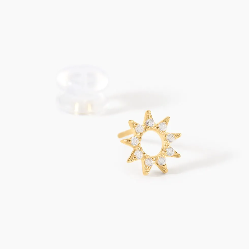 Boucles D'Oreilles Puces Sosimo Or Jaune Oxyde De Zirconium