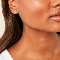 Boucles D'Oreilles Puces Sosimo Or Jaune Oxyde De Zirconium
