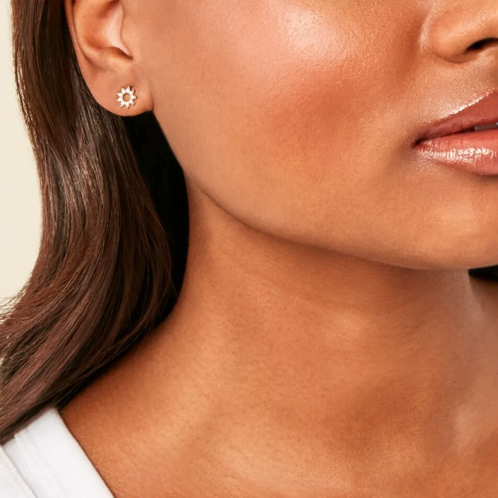 Boucles D'Oreilles Puces Sosimo Or Jaune Oxyde De Zirconium