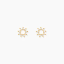 Boucles D'Oreilles Puces Sosimo Or Jaune Oxyde De Zirconium