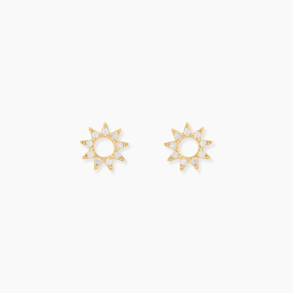 Boucles D'Oreilles Puces Sosimo Or Jaune Oxyde De Zirconium