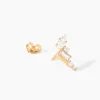 Boucles D'Oreilles Puces Sya Plaqué Or Jaune Oxyde De Zirconium
