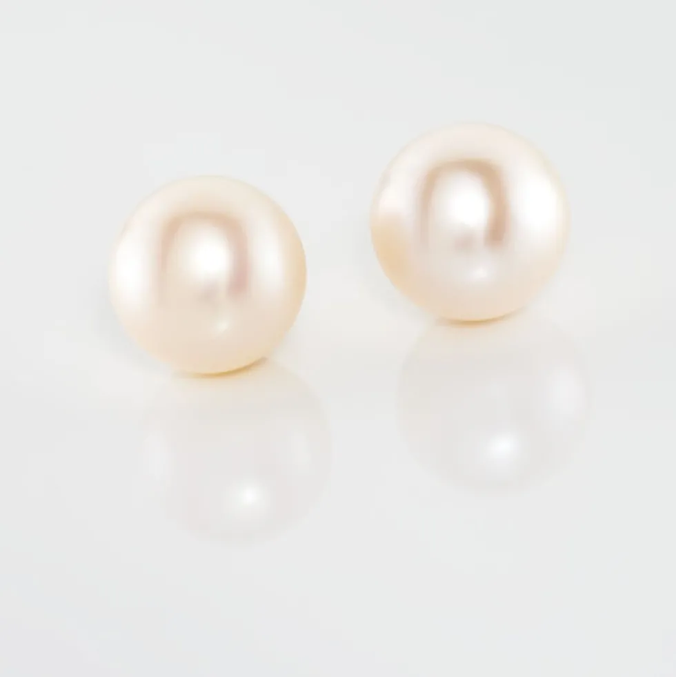 Boucles D'oreilles Puces Suki Or Jaune Perle De Culture