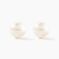 Boucles D'oreilles Puces Suki Or Jaune Perle De Culture