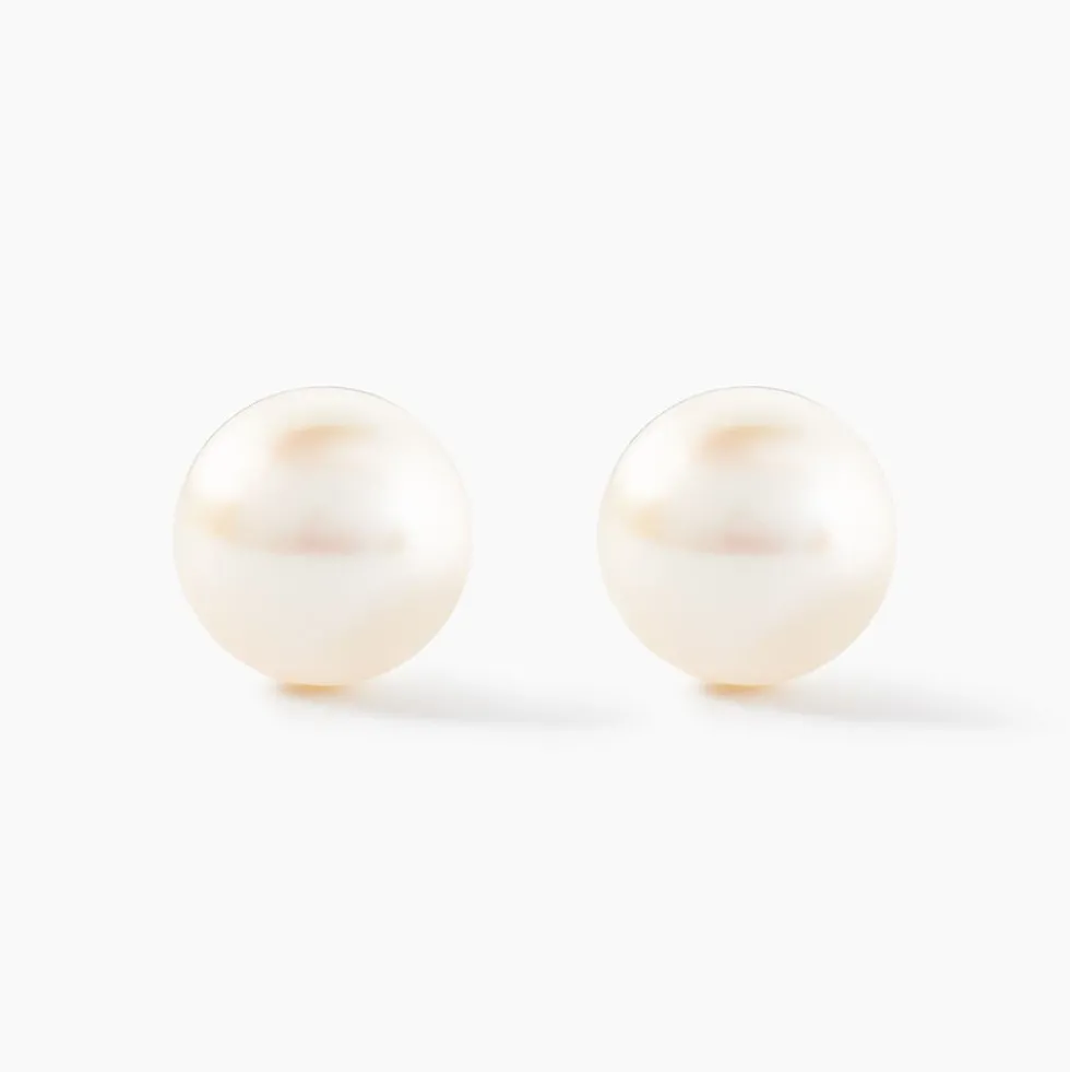 Boucles D'oreilles Puces Suki Or Jaune Perle De Culture