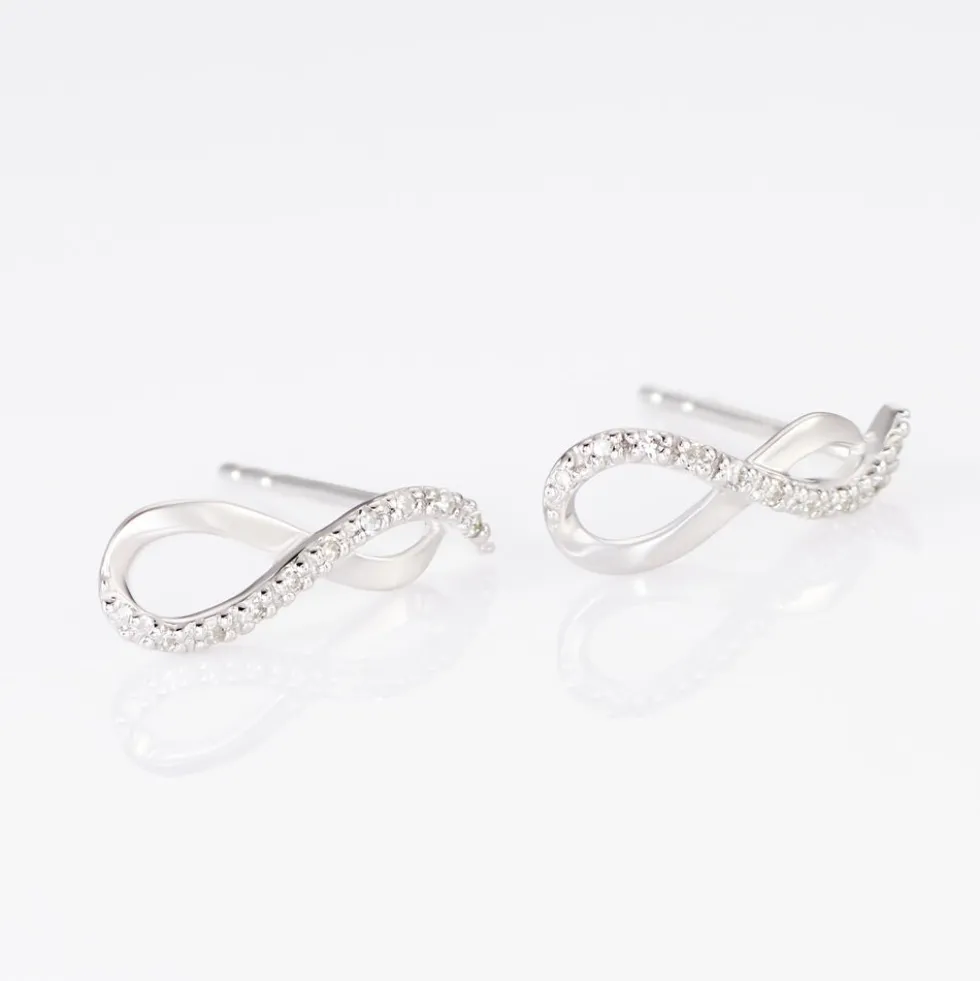 Boucles D'oreilles Puces Samy Or Blanc Diamant
