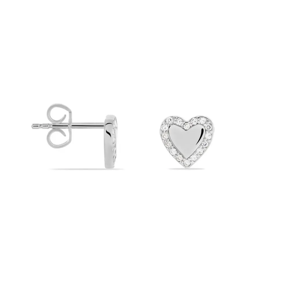 Boucles D'oreilles Puces Tylvina Argent Blanc Oxyde De Zirconium