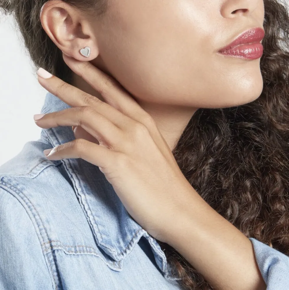 Boucles D'oreilles Puces Tylvina Argent Blanc Oxyde De Zirconium