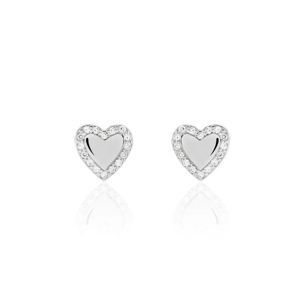 Boucles D'oreilles Puces Tylvina Argent Blanc Oxyde De Zirconium