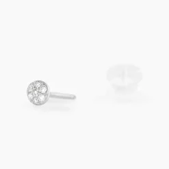 Boucles D'oreilles Puces Teani Or Blanc Diamant
