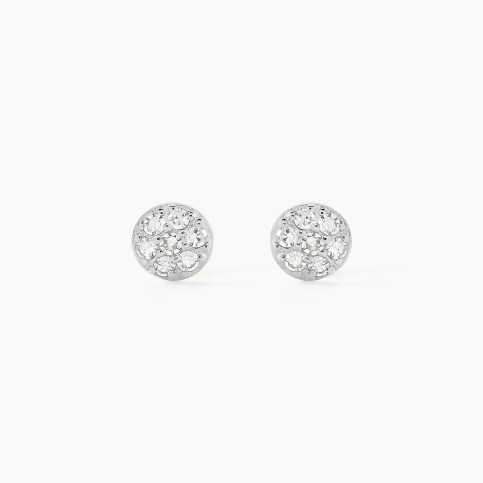 Boucles D'oreilles Puces Teani Or Blanc Diamant