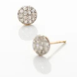 Boucles D'oreilles Puces Teani Or Jaune Diamant