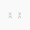 Boucles D'oreilles Puces Udia Argent Blanc Oxyde De Zirconium