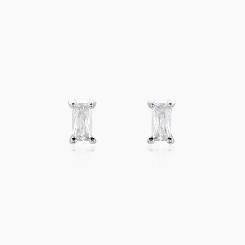 Boucles D'oreilles Puces Udia Argent Blanc Oxyde De Zirconium