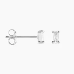 Boucles D'oreilles Puces Udia Argent Blanc Oxyde De Zirconium