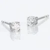 Boucles D'oreilles Puces Victoria Or Blanc Diamant