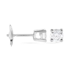 Boucles D'oreilles Puces Victoria Or Blanc Diamant