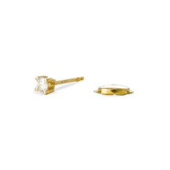 Boucles D'oreilles Puces Victoria Or Jaune Diamant