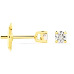 Boucles D'oreilles Puces Victoria Or Jaune Diamant