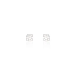 Boucles D'oreilles Puces Victoria Or Blanc Diamant