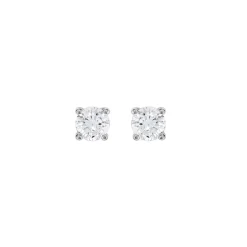 Boucles D'oreilles Puces Victoria Or Blanc Diamant