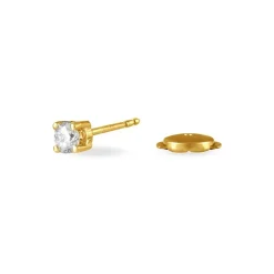 Boucles D'oreilles Puces Victoria Or Jaune Diamant
