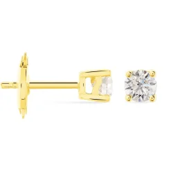 Boucles D'oreilles Puces Victoria Or Jaune Diamant
