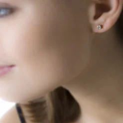 Boucles D'oreilles Puces Victoria Or Jaune Diamant