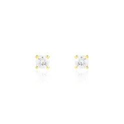 Boucles D'oreilles Puces Victoria Or Jaune Diamant