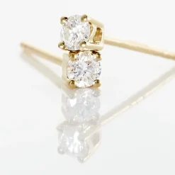 Boucles D'oreilles Puces Victoria Or Jaune Diamant