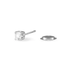 Boucles D'oreilles Puces Victoria Or Blanc Diamant