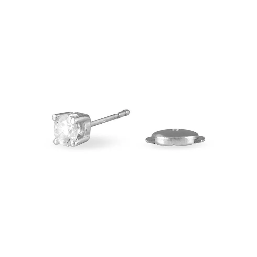 Boucles D'oreilles Puces Victoria Or Blanc Diamant