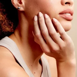 Boucles D'oreilles Puces Virgie Argent Blanc