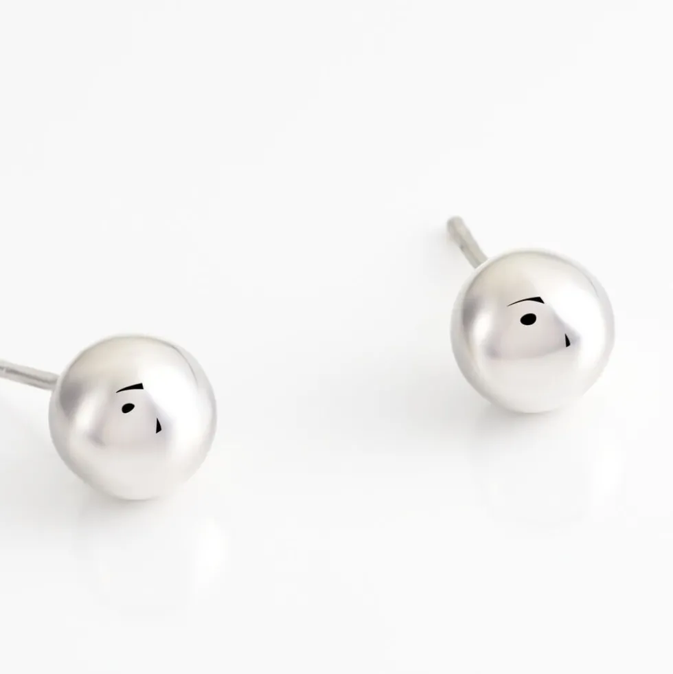 Boucles D'oreilles Puces Virgie Argent Blanc
