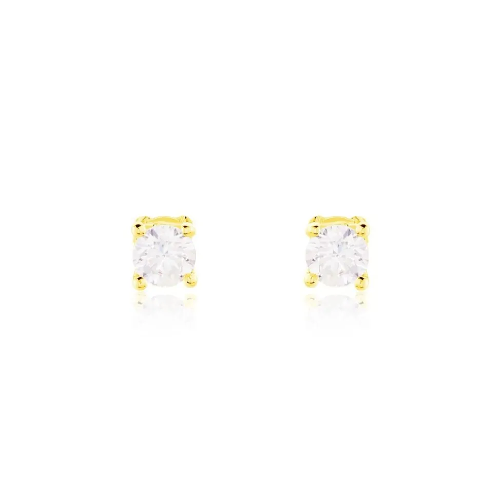 Boucles D'oreilles Puces Victoria Or Jaune Diamant