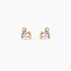 Boucles D'Oreilles Puces Valentyne Plaque Or Jaune Oxyde De Zirconium