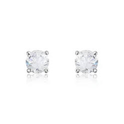 Boucles D'oreilles Puces Victoria Or Blanc Diamant