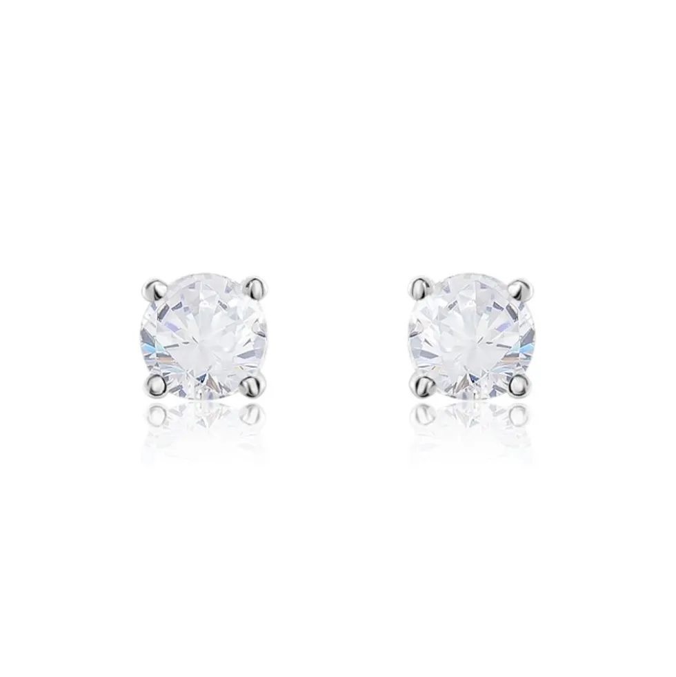Boucles D'oreilles Puces Victoria Or Blanc Diamant
