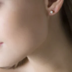 Boucles D'oreilles Puces Victoria Or Jaune Diamant