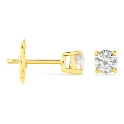 Boucles D'oreilles Puces Victoria Or Jaune Diamant