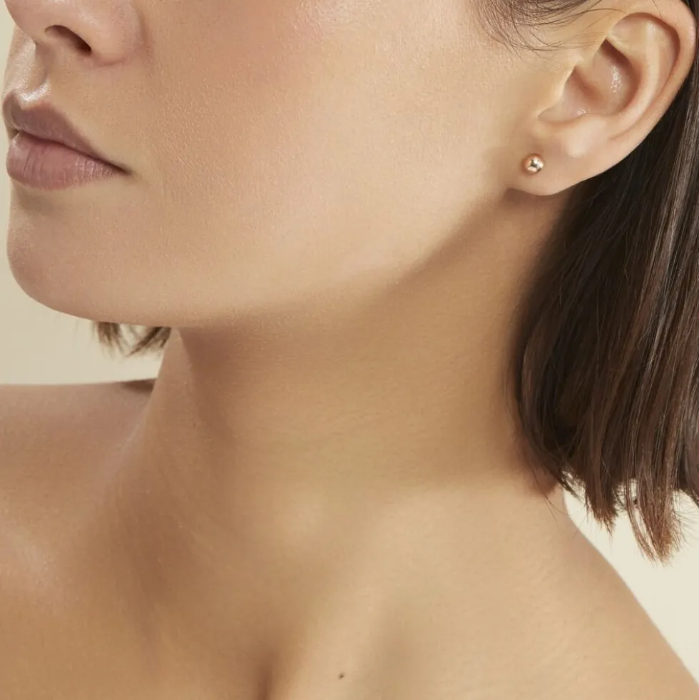 Boucles D'oreilles Puces Virgie Argent Rose