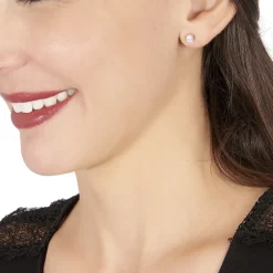 Boucles D'oreilles Puces Victoria Or Blanc Diamant