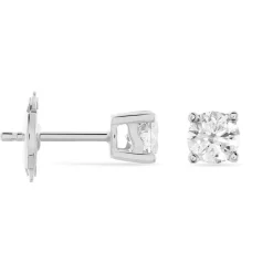 Boucles D'oreilles Puces Victoria Or Blanc Diamant