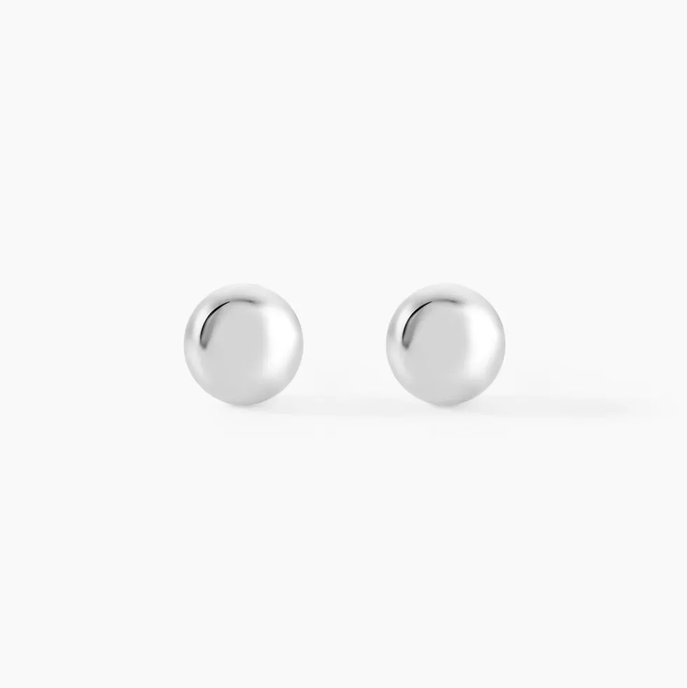 Boucles D'oreilles Puces Virgie Argent Blanc