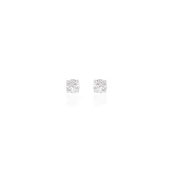 Boucles D'oreilles Puces Victoria Or Blanc Diamant