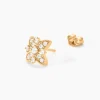 Boucles D'oreilles Puces Vaiana Plaqué Or Jaune Oxyde De Zirconium